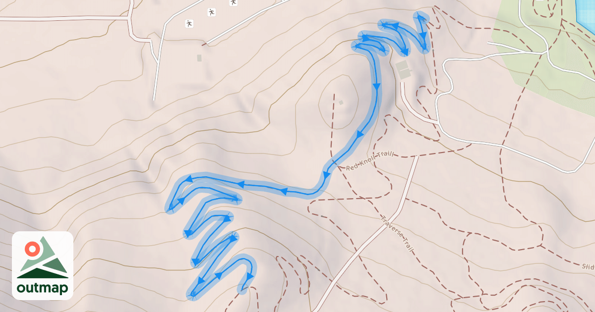 Map of Red Knoll Run Uphill Trail