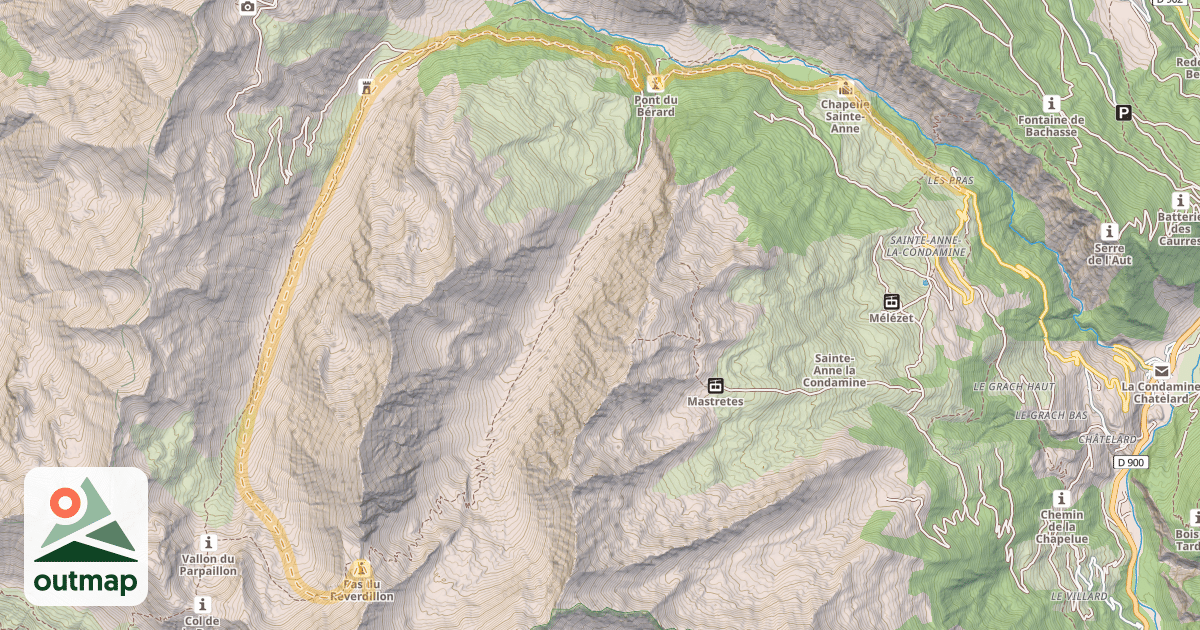 Map of Pas du Reverdillon — Les Pras