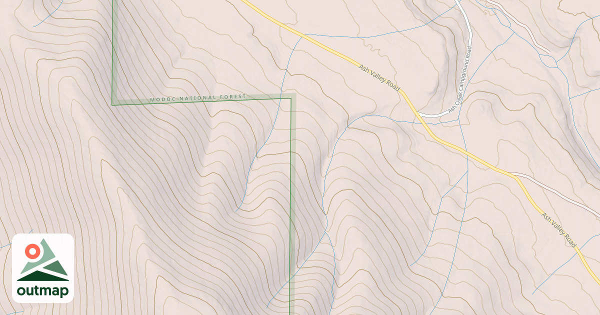 Map of ASH VALLEY SPUR