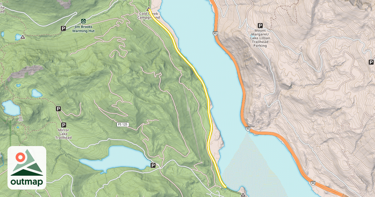 Map of Palouse to Cascades State Park Trail