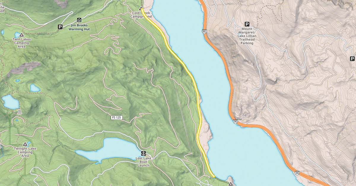 Map preview of Palouse to Cascades State Park Trail