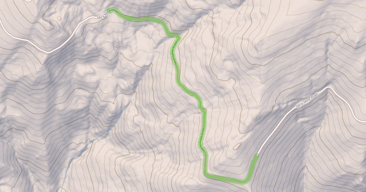 Map preview of Mica Mine Road