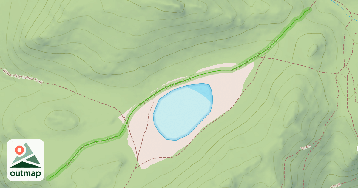 Map of Dry Lakes West Overlook Trail
