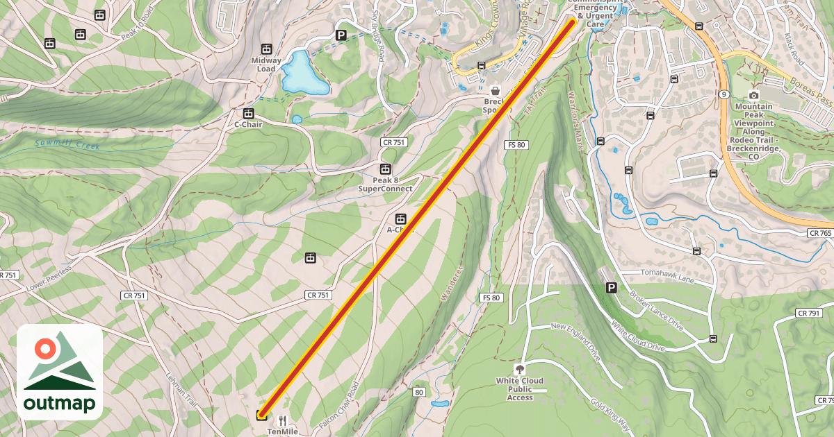 Map of QuickSilver SuperChair