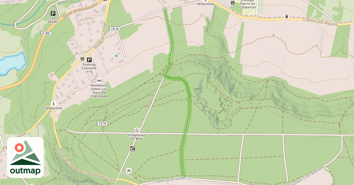 Map of Chemin Rural Numéro 4 de Chevreuse aux Troux
