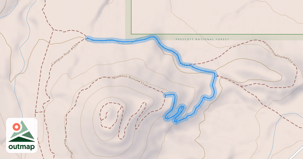 Map of Limestone Trail #554