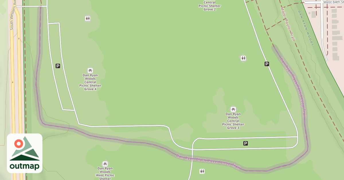 Map of Dan Ryan Black Paved Loop Trail