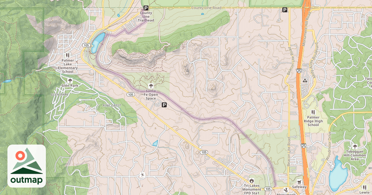 Map of New Santa Fe Regional Trail