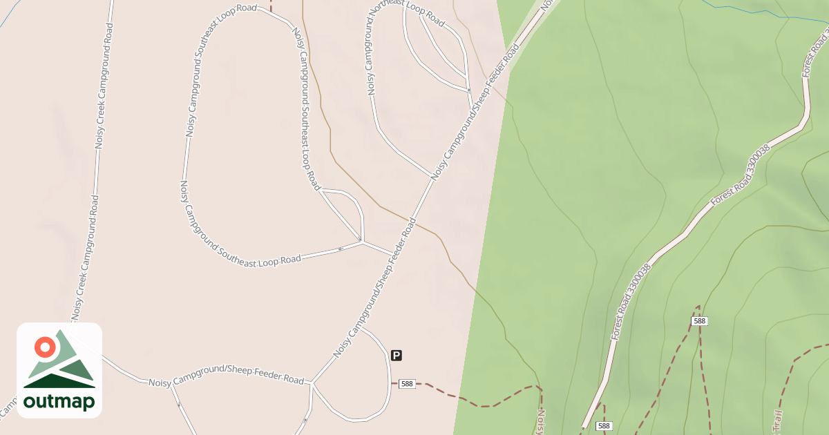 Map of NOISY CAMPGOUND/SHEEP FEEDER