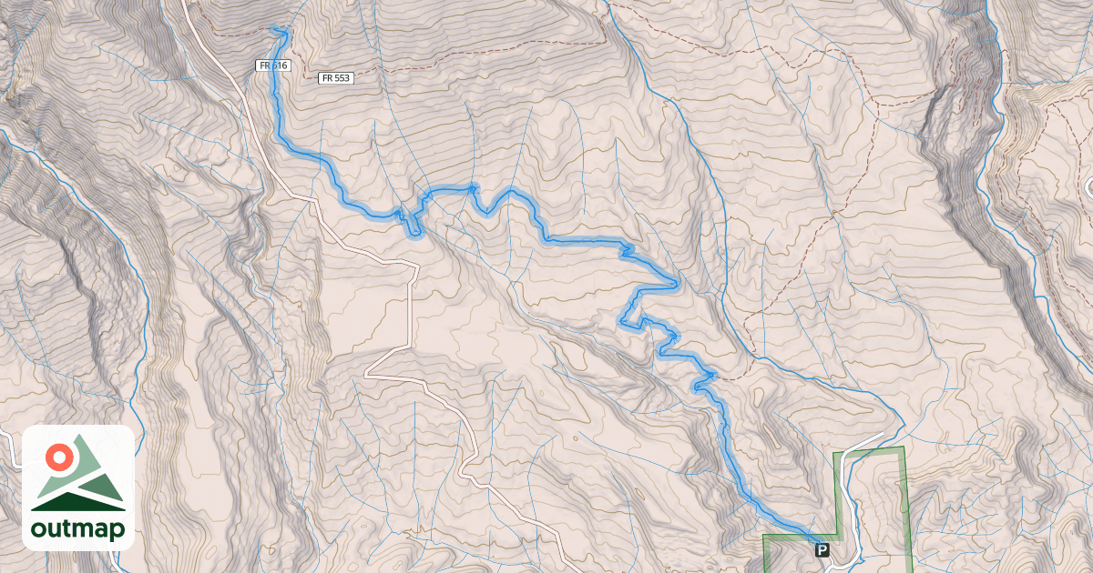 Map of Dry Fork Trail