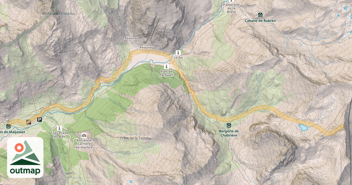 Map of Tête de Gandin — Maljasset