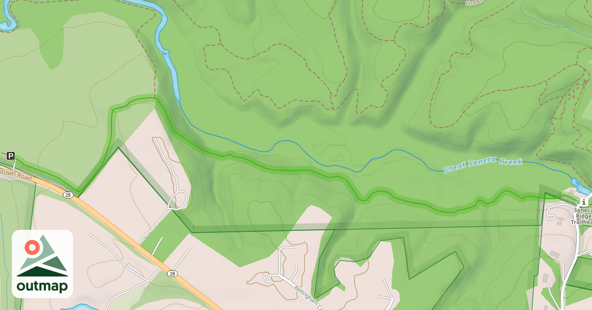 Map of Seneca Greenway Shared use