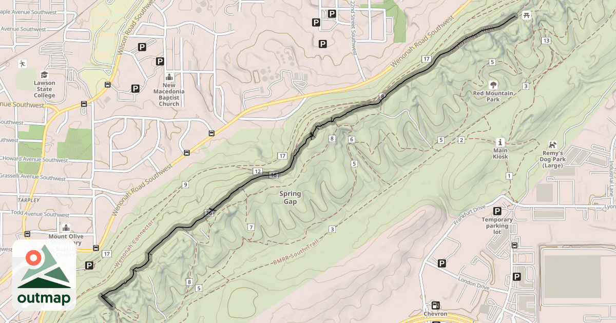 Map of Skyhy Ridge Walk
