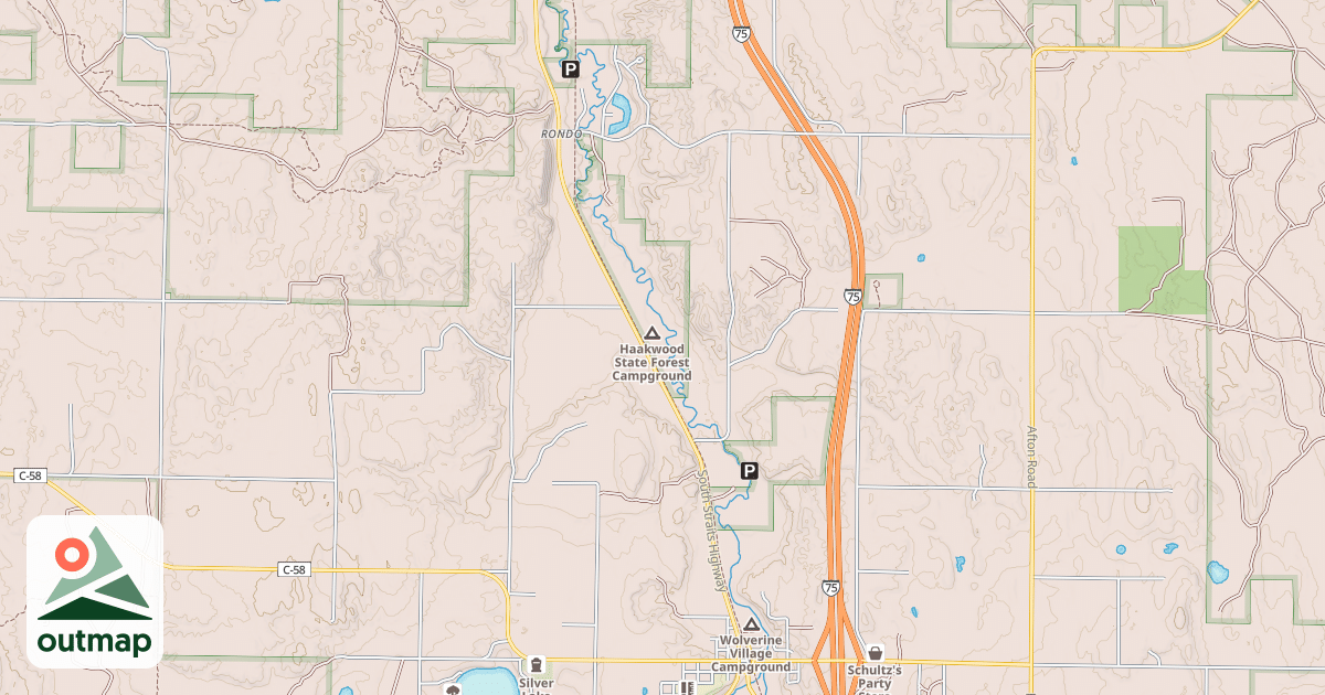 Map of North Central State Trail