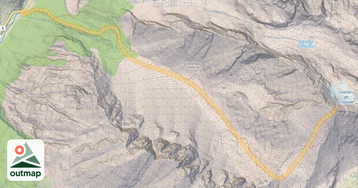 Map of Pas de la Souvage — Pont Voûté