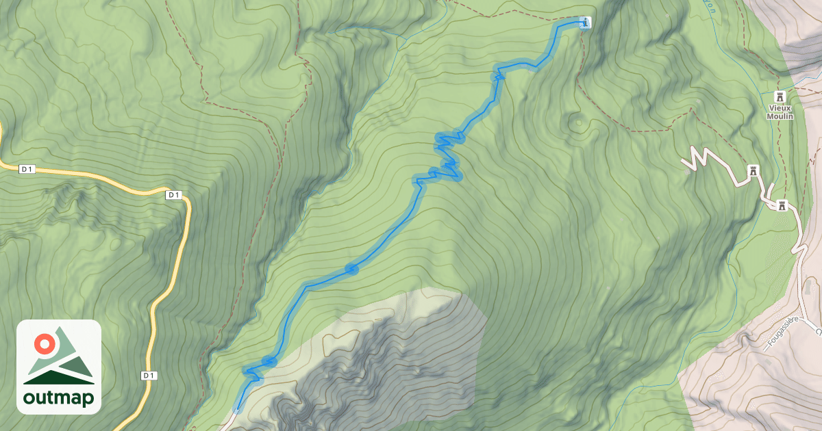 Map of Chemin de Fougassière à Bouyon