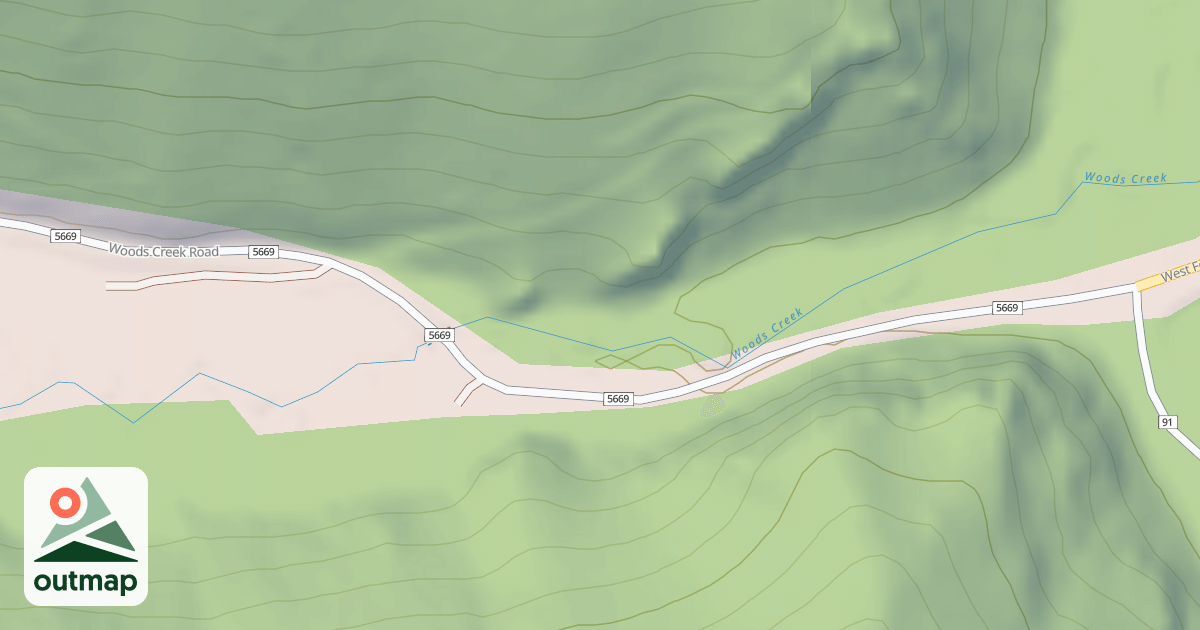 Map of (FDR) WOODS CREEK