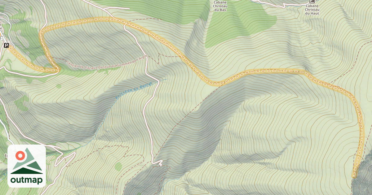 Map of Sommet de Pouyaué — Cazaux-Fréchet-Anéran-Camors