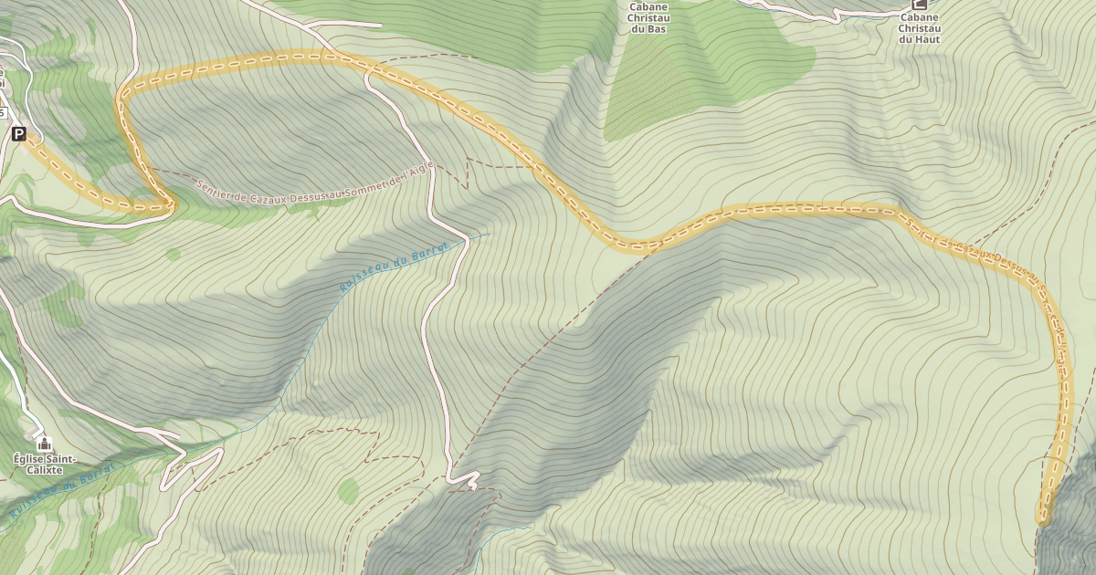 Map preview of Sommet de Pouyaué — Cazaux-Fréchet-Anéran-Camors