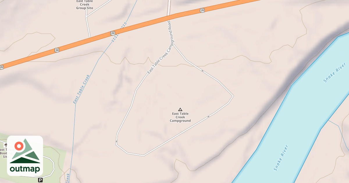 Map of EAST TABLE CREEK CAMPGROUND
