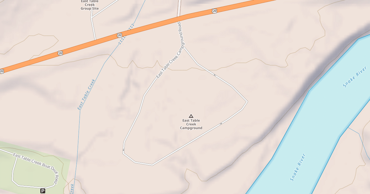 Map preview of EAST TABLE CREEK CAMPGROUND