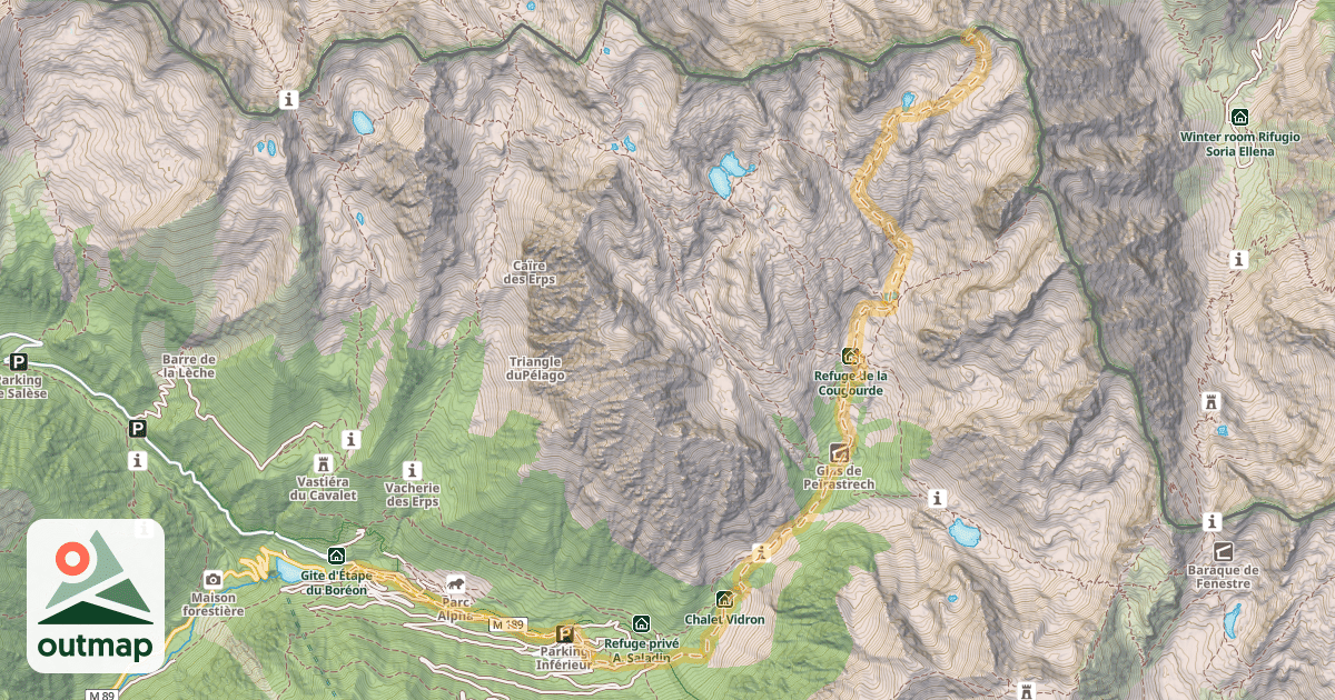 Map of Cime de l'Agnel — Le Boréon