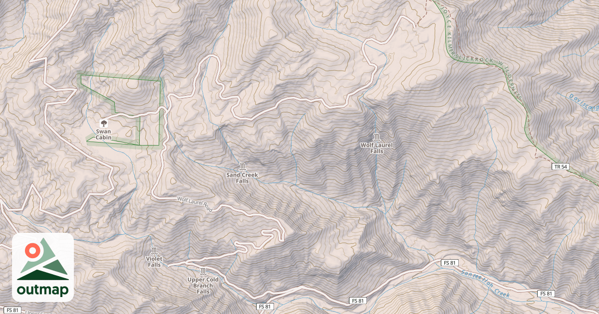 Map of WOLF LAUREL