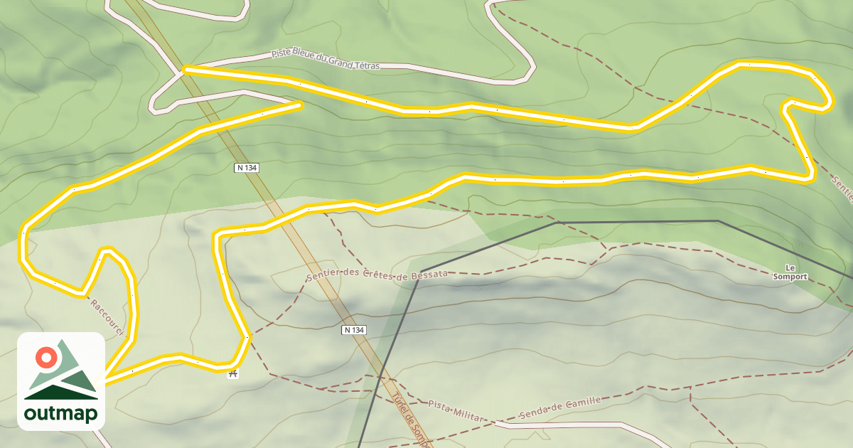 Map of Piste Rouge du Lac