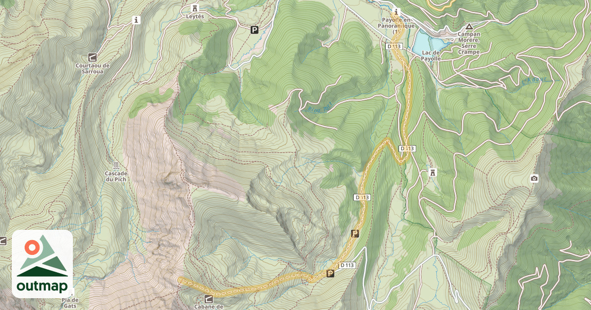 Map of Bédouret — Lac de Payolle - Camp Bataillé