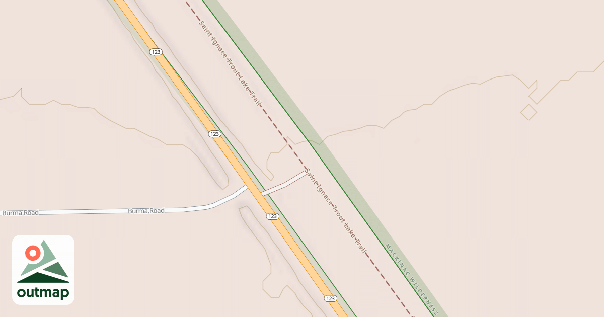 Map of St. Ignace To Trout Lake Route
