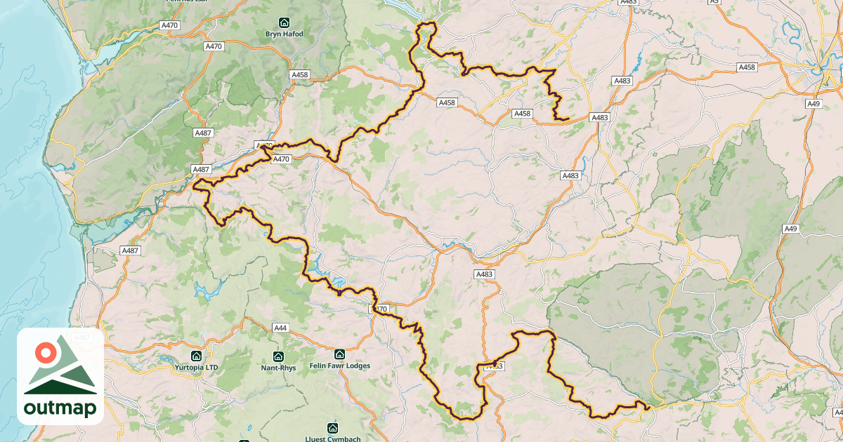 Map of Glyndŵr's Way