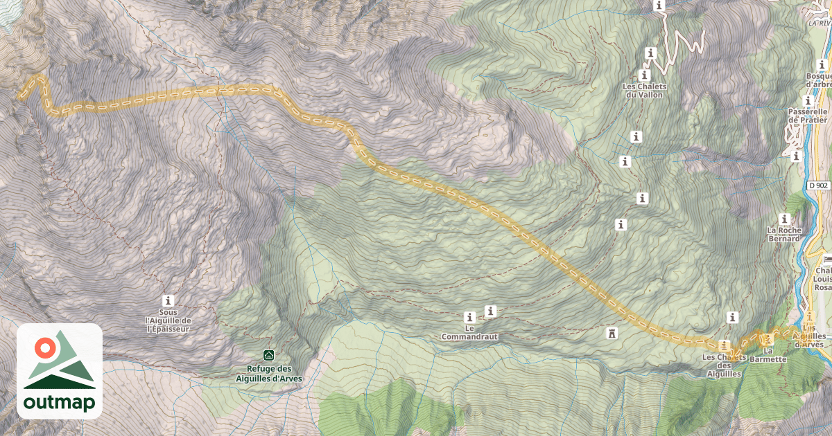 Map of Aiguille de l'Épaisseur — Bonnenuit