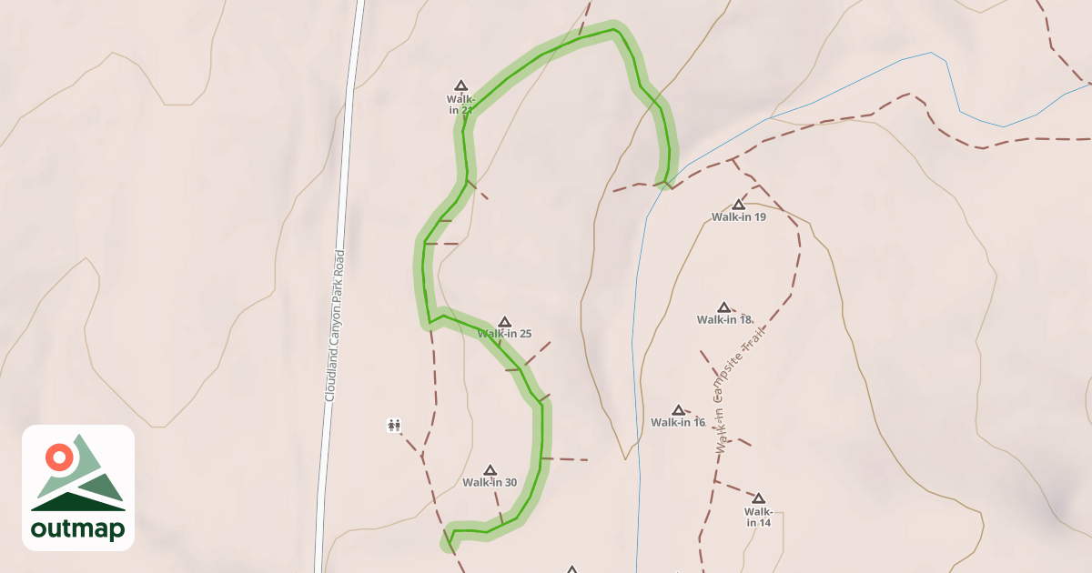 Map of Walk-in Campsite Trail