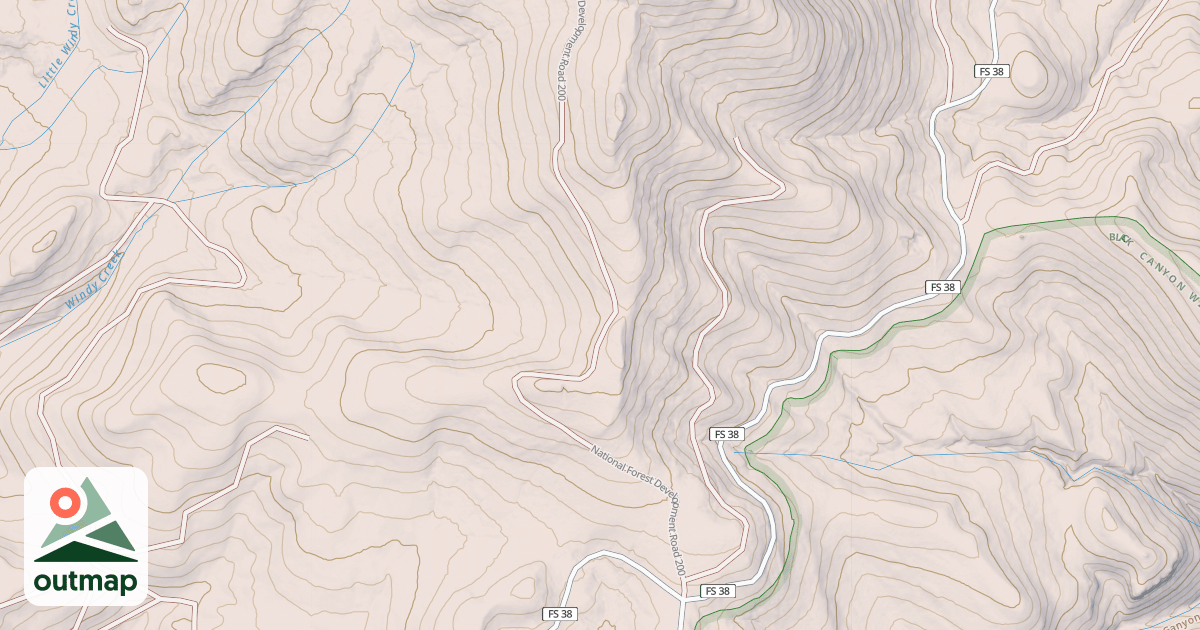 Map of SPANISH PEAK