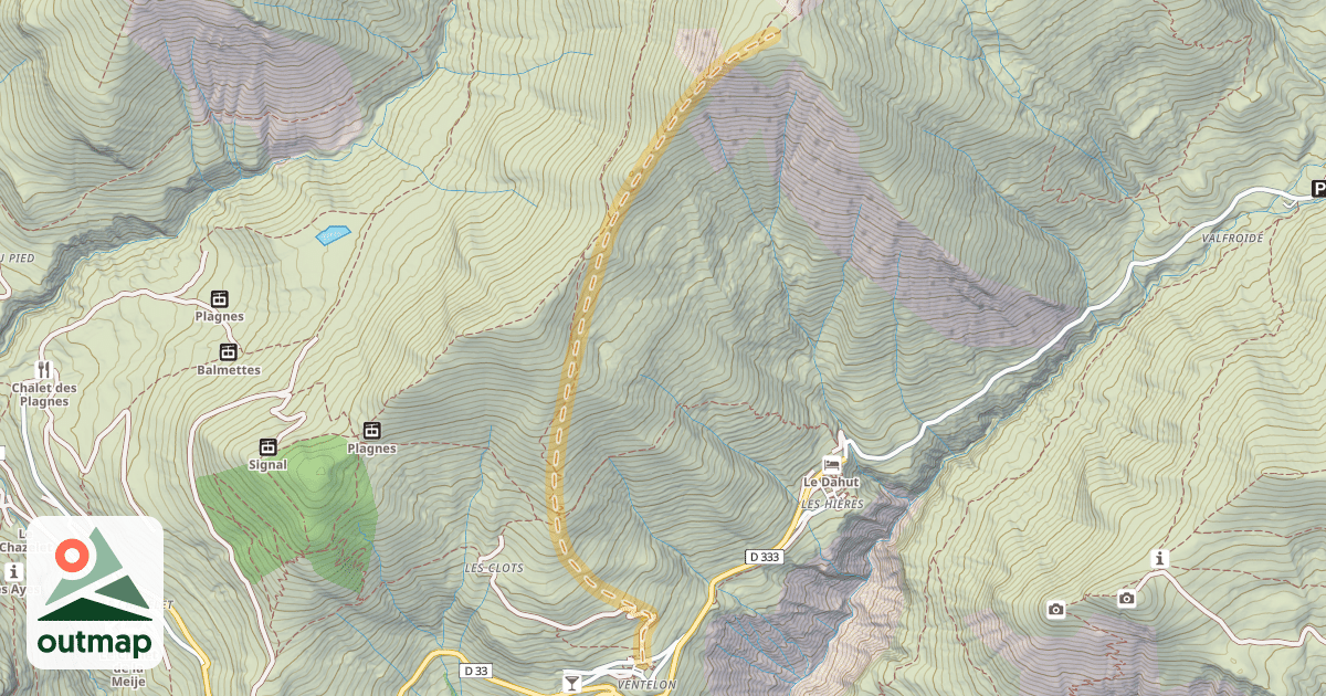 Map of Le Signal de la Grave — Ventelon