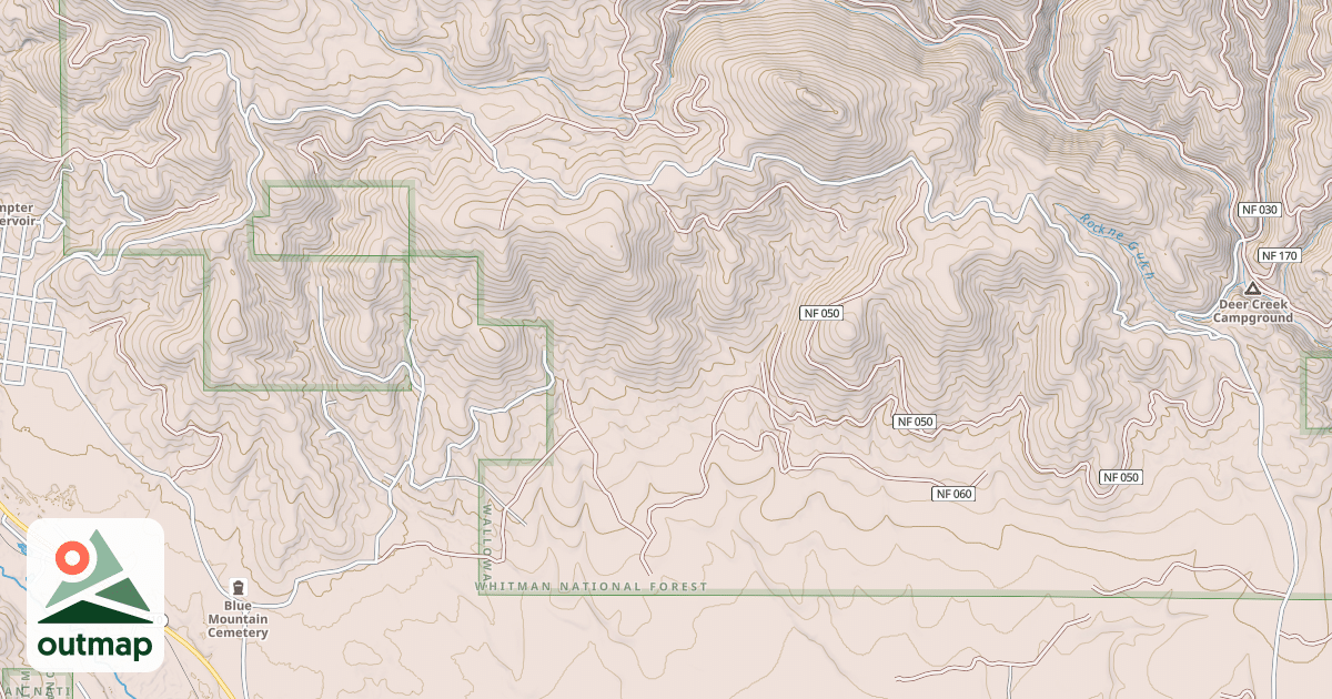 Map of Deer Creek- Sumpter Snowmobile