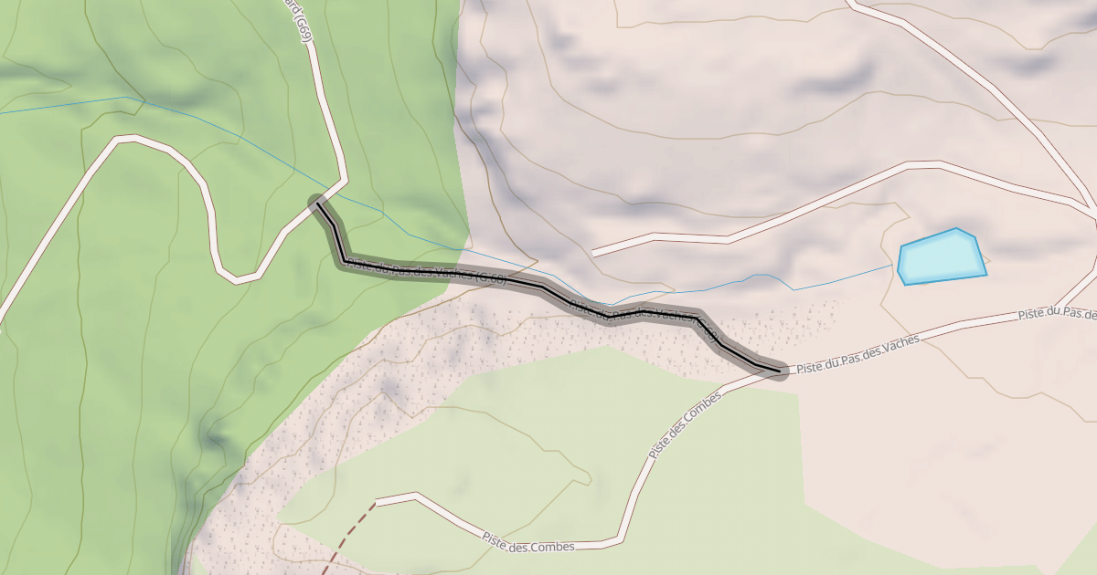 Map preview of Piste du Pas des Vaches (G 68)