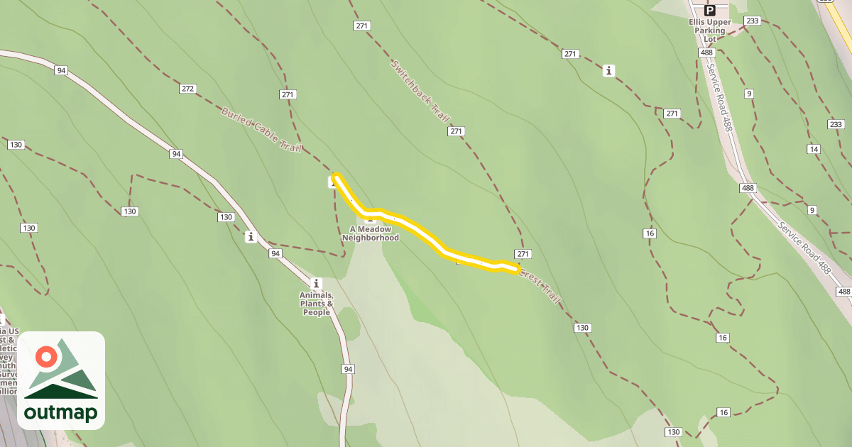 Map of South Crest Trail