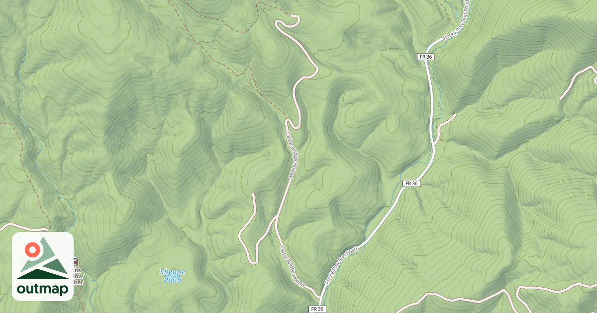 Map of CEDAR BRIDGE HOLLOW