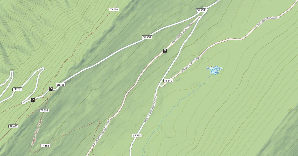 Map preview of Peters Mill Run