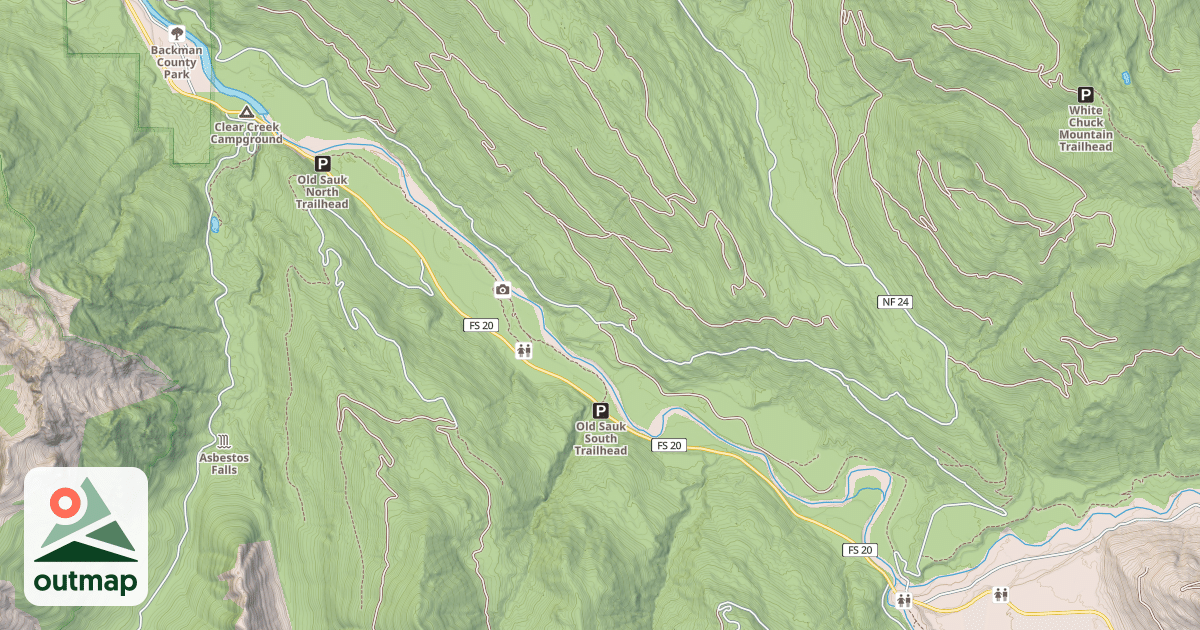 Map of NORTH SIDE SAUK RIVER
