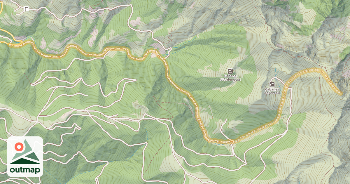 Map of Montagne d'Areng — Ardengost
