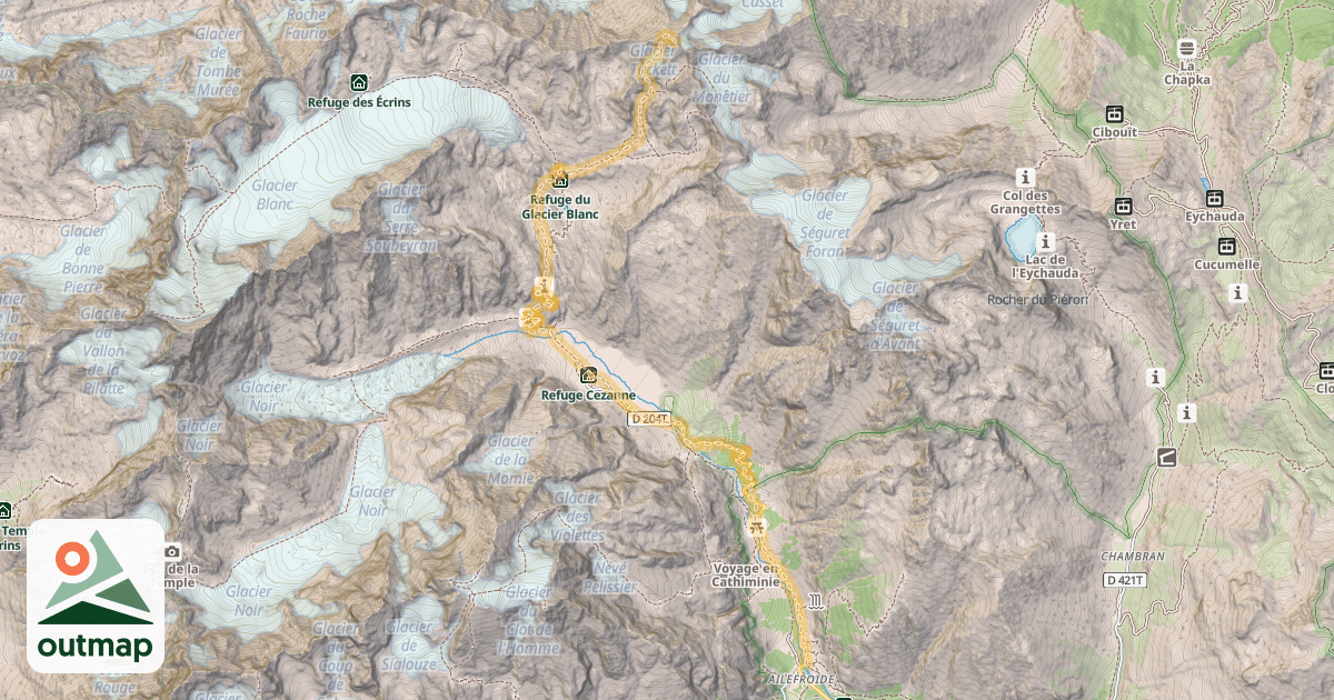 Map of Montagne des Agneaux — Ailefroide