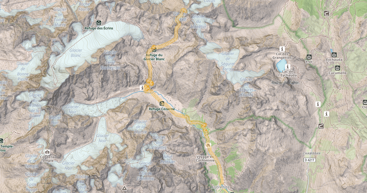Map preview of Montagne des Agneaux — Ailefroide