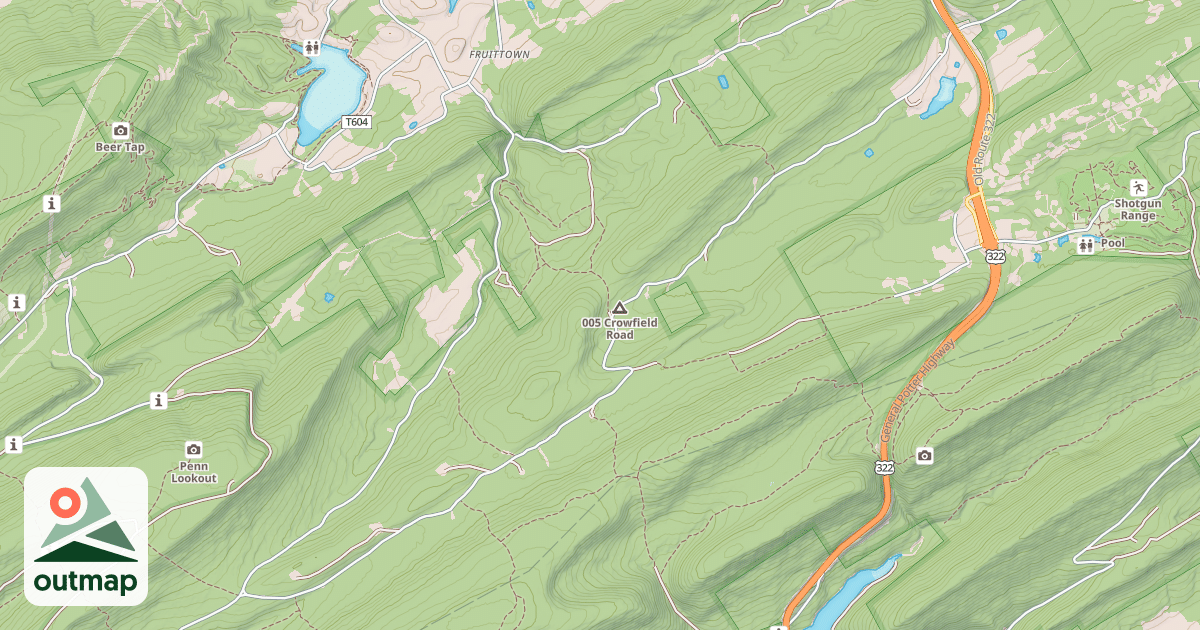 Map of Rothrock State Forest Seven Mountains Snowmobile Trails