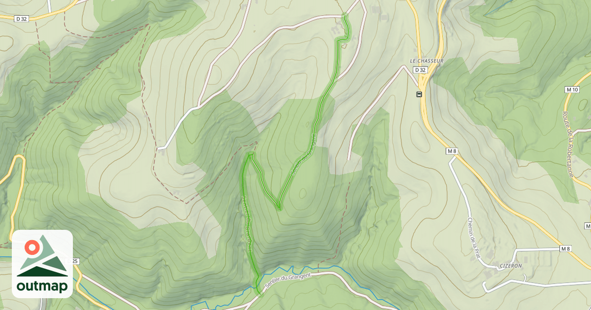 Map of Sentier du Grangent