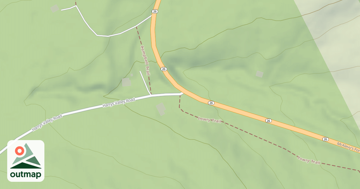 Map of Rothrock State Forest Seven Mountains Snowmobile Trails