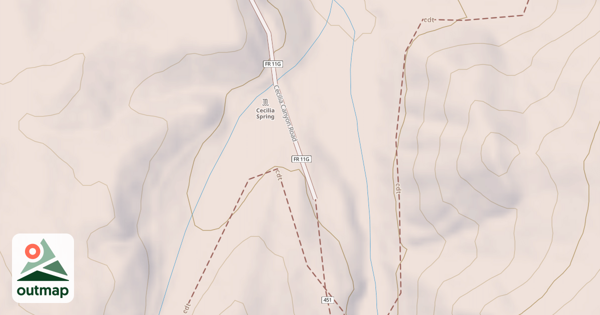 Map of CECILIA CANYON