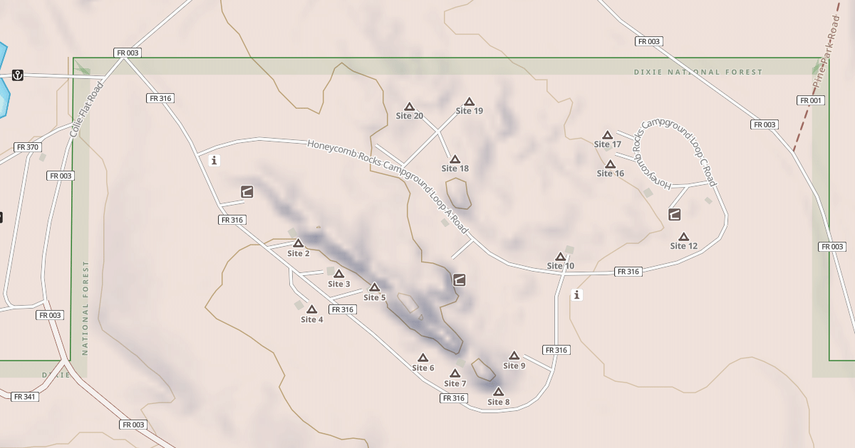 Map preview of HONEYCOMB ROCKS C G