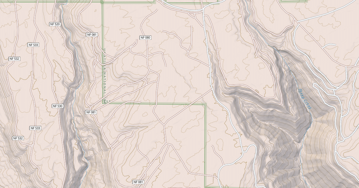 Map preview of USFS National Forest System Roads {5237C34D-6DBD-4A3B-8450-F0A3378174F5}